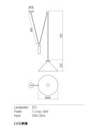 TRIANGOLO-függőlámpa-fekete-ellensúlyos