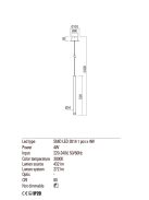 PALOS Modern LED függőlámpa matt réz, 432 lumen