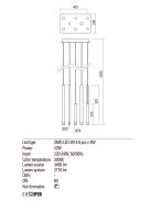 PALOS Modern LED csillár matt réz, 3456 lumen, szögletes