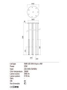 PALOS Modern LED csillár matt réz, 3456 lumen