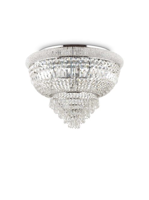 DUBAI klasszikus-kristály mennyezeti lámpa, króm, 24-es