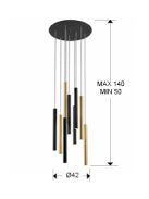 VARAS LED függő lámpa, arany-fekete 9-es