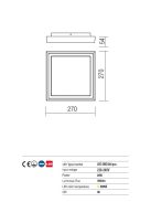 Bezel kültéri LED mennyezeti lámpa, szűrke 10029