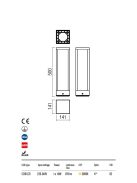 TOWER  kültéri LED  állólámpa sötétszűrke IP54 15W/3000K