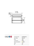 Pocket kültéri LED fali lámpa, matt fehér 10212