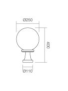 Sfera 250 kültéri állólámpa, fekete 10475