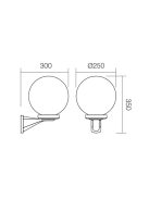 Sfera 250 kültéri fali lámpa, fekete 10471