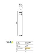 S155 kültéri LED állólámpa, antracit 10242
